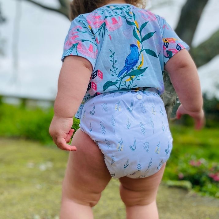 Minimi Best Fit | Reusable Cloth Nappy Shell | Newborn to School Age | Botanical Dreams