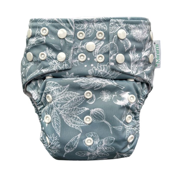 Minimi Best Fit | Reusable Cloth Nappy Shell | Newborn to School Age | Serenity Garden