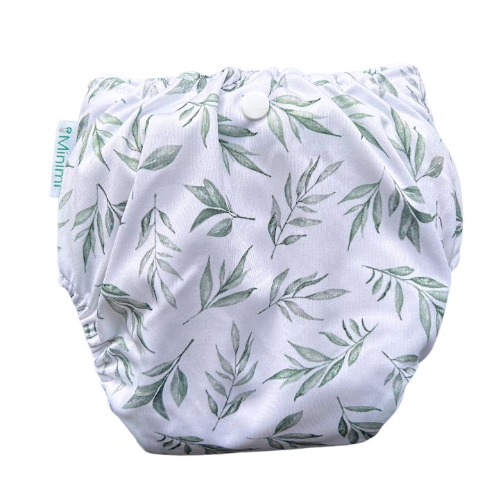 Minimi Best Fit | Reusable Cloth Nappy Shell | Newborn to School Age | Serene Foliage