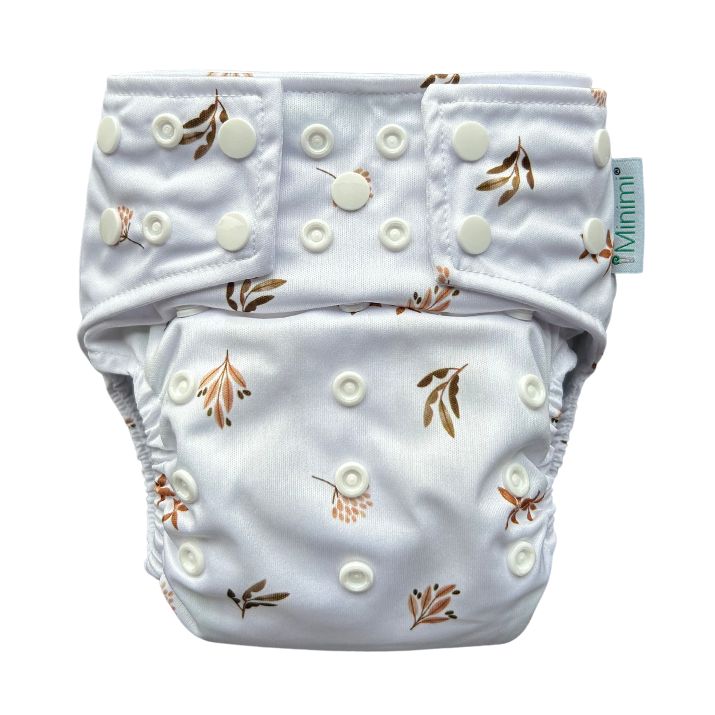 Minimi Best Fit | Reusable Cloth Nappy Shell | Newborn to School Age | Copperleaf Bliss