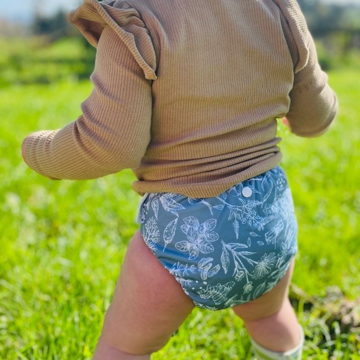 Minimi Best Fit | Reusable Cloth Nappy Shell | Newborn to School Age | Serenity Garden