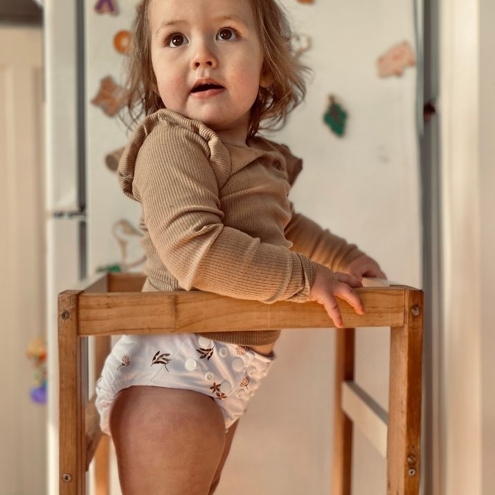 Minimi Best Fit | Reusable Cloth Nappy Shell | Newborn to School Age | Copperleaf Bliss