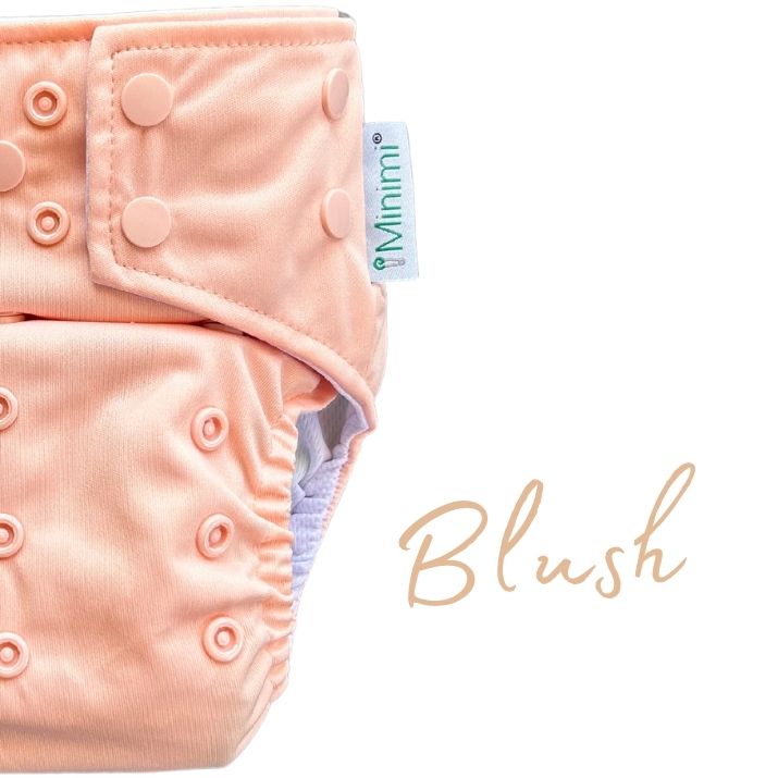 Minimi Best Fit | Reusable Cloth Nappy Shell | Newborn to School Age | Blush